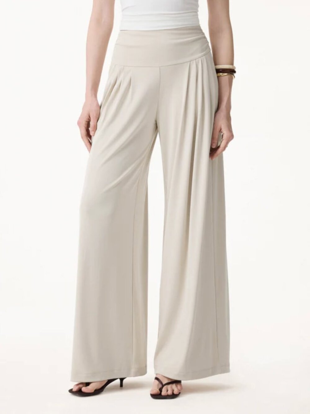 OGL Sandwashed Super Flowy Tucked Palazzo Pant with Pockets Sz M